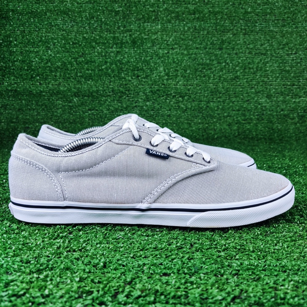 Vans Sneakers Womens 8 Grey Atwood Pinstripe Low Top Skate Shoesโ VN-0U4IB8T